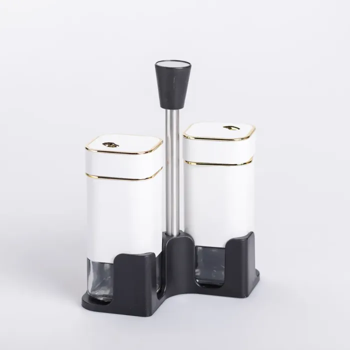 Набір для спецій на підставці 2 баночки для солі та перцю по 120 мл Білий (HP-1311) - изображение 2