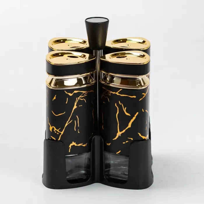 Набор для специй на подставке 4 баночки по 120 мл для приправ (HP1354) - изображение 4