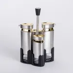 Набір для спецій на підставці 4 ємності 10х10х17 см ємності для приправ (HP-1325)