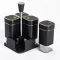 Набір для спецій на підставці 4 предмети 10х10х17 см ємності для приправ 120 мл Чорний (HP-1306)