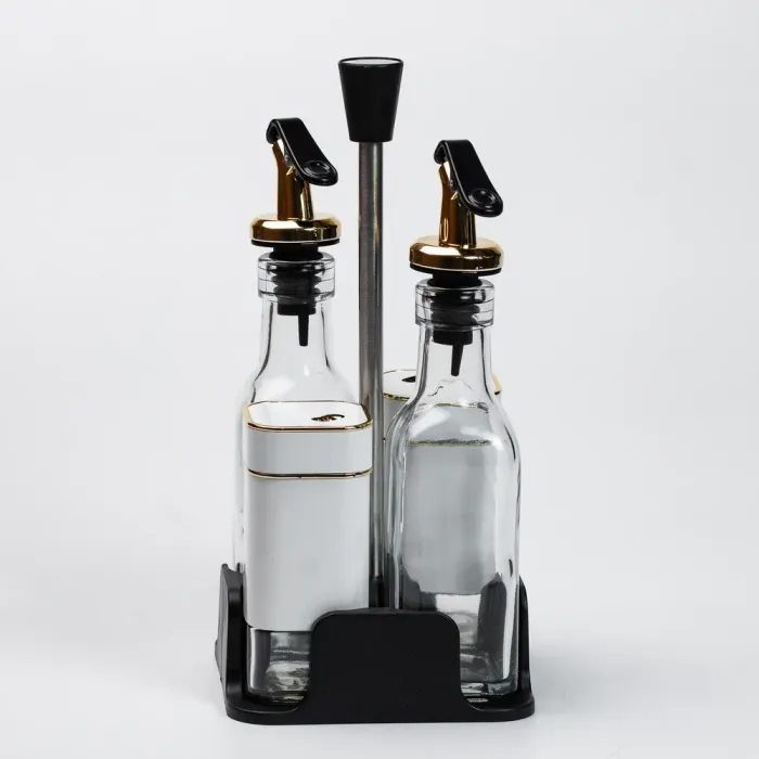 Набор для специй на подставке 4 предмета бутылочки для уксуса и масла (HP1313) - изображение 2