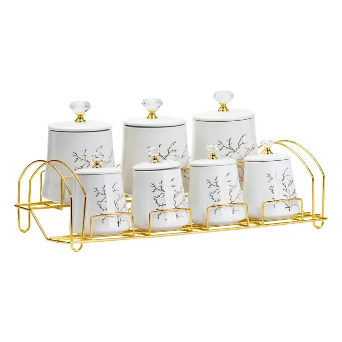 Набор специй на подставке 7 шт. баночки по 250 и 550 мл. (HP1216) - изображение 3