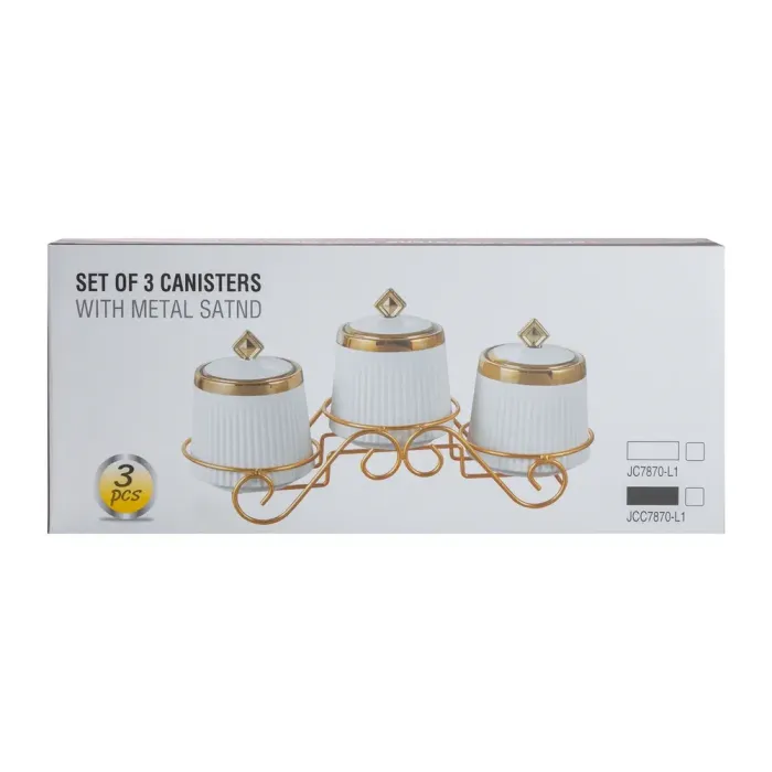 Набор для специй с подставкой, белый, 3 баночки, 600 мл, керамика (HP-1251) - изображение 8