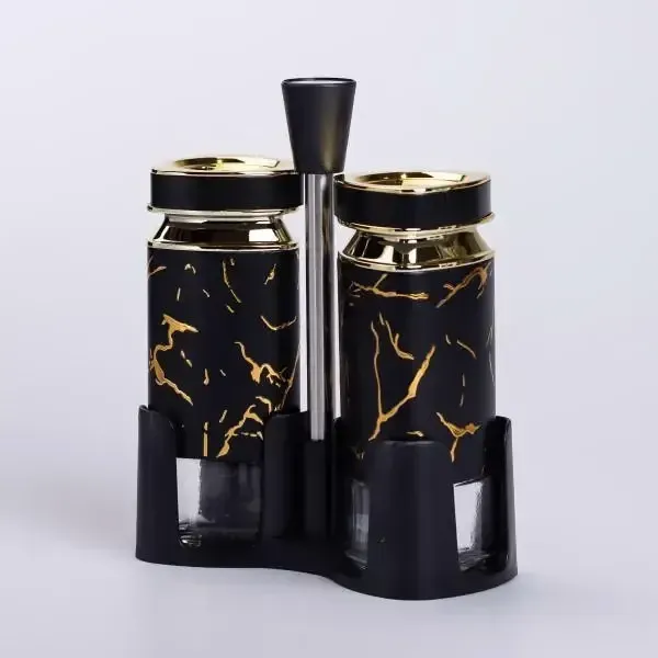 Набір для спецій на підставці солонка і перечниця по 120 мл Чорний (HP-1353) - изображение 1