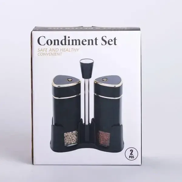 Набір для спецій на підставці солонка і перечниця по 120 мл Чорний (HP-1353) - изображение 5