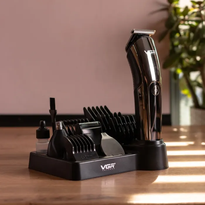 Набір для стрижки волосся 5 в 1 машинка, триммер та бритва Vgr V-107 (HP-V-107) - зображення 9