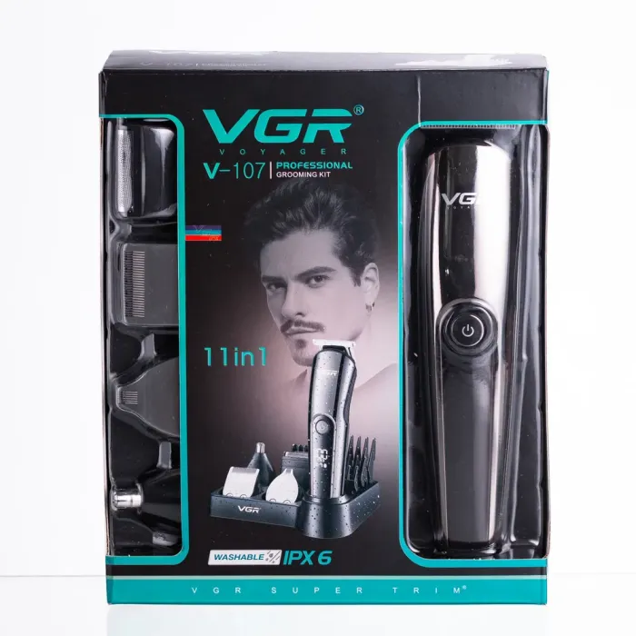 Набір для стрижки волосся 5 в 1 машинка, триммер та бритва Vgr V-107 (HP-V-107) - зображення 10