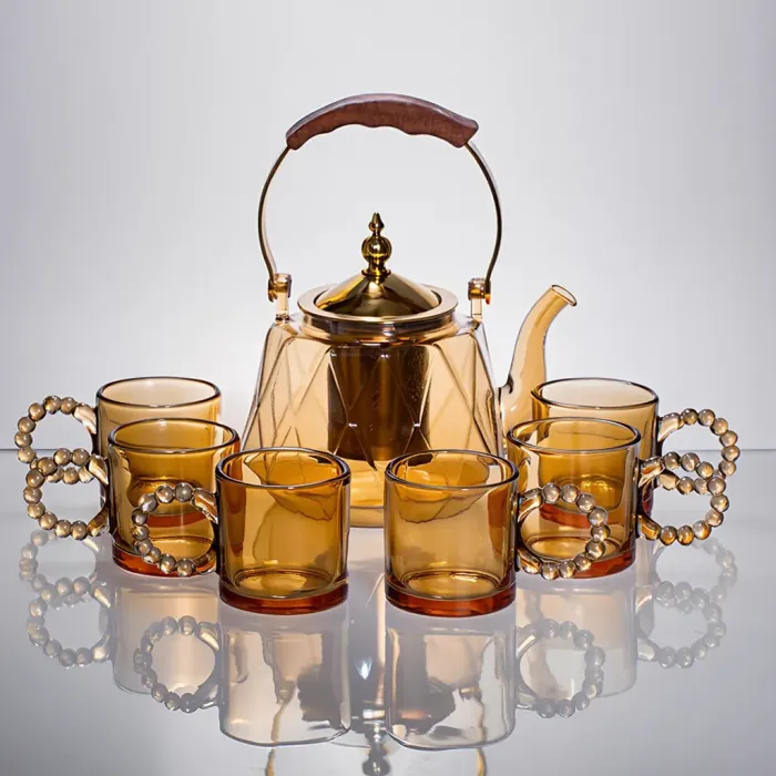 Набір для заварювання чаю зі скляним чайником та 6 чашок 64486-39 (64486-39) - зображення 1