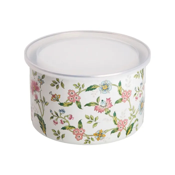 Набор из 5 эмалированных контейнеров для еды, салатников с крышками. (HP-2-117) - изображение 4