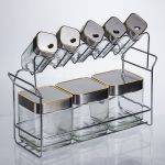 Набір ємностей для зберігання 8 штук по 100/700 мл на металевій підставці HP-1347 (HP-1347)