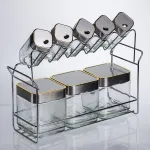 Набір ємностей для зберігання 8 штук по 100/700 мл на металевій підставці HP-1347 (HP-1347)