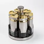 Набір ємностей для спецій на підставці 6 баночок по 120 мл карусель (HP1326)