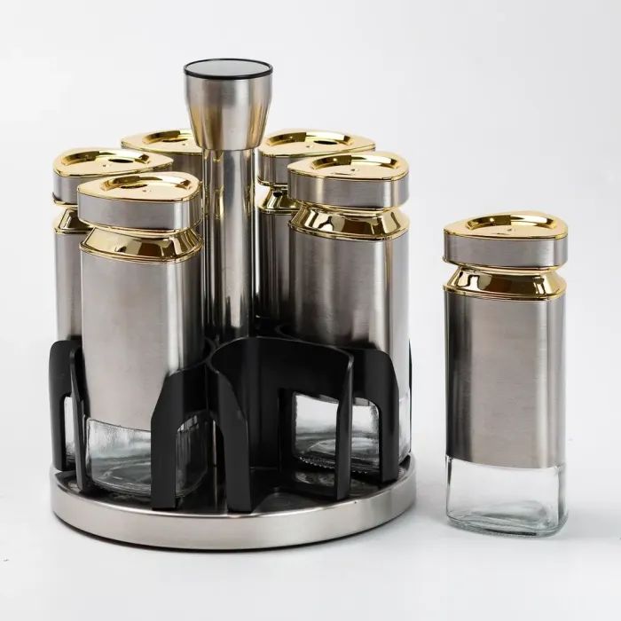 Набор емкостей для специй на подставке 6 баночек по 120 мл карусель (HP1326) - изображение 4