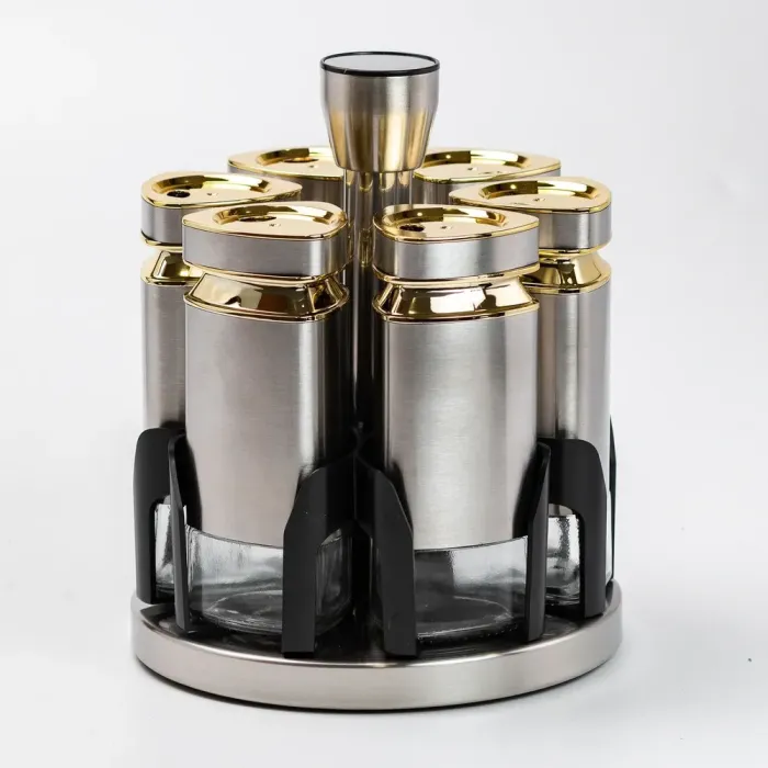 Набор емкостей для специй на подставке 6 баночек по 120 мл карусель (HP1326) - изображение 5