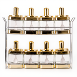 Набір ємностей для спецій на підставці 8 шт. (350 мл) Gold HP-1338 (HP-1338)