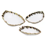 Набір порцелянових страв для сервірування столу 3 (шт) у формі листа Золотистий HP-26-10 (HP-26-10)