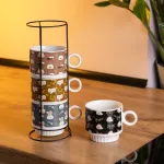 Набір порцелянових чашок для дітей на металевій підставці Toys 4 (шт) по 300 (мл) подарунковий набір чашок FM-15 (FM-15)