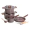 Набор посуды MGC из 7 предметов 1,6/2/5,3/7 л с антипригарным кофейным покрытием (HP-4-406CO)