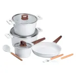 Набір посуду MGC із 7 предметів 1,6/2/5,3/7 л з антипригарним покриттям білий (HP-4-406W)