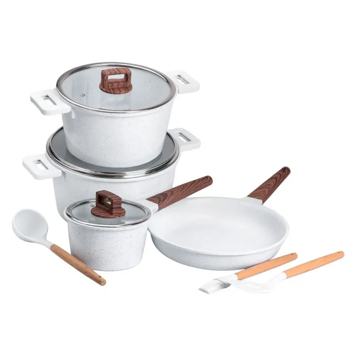 Набор посуды MGC из 7 предметов 1,6/2/5,3/7 л с антипригарным покрытием белый (HP-4-406W) - изображение 1