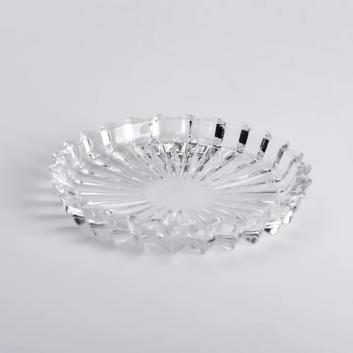 Набор из 6 тарелок для подачи по 12 см стеклянные круглые прозрачные (HP-YH-31) - изображение 1