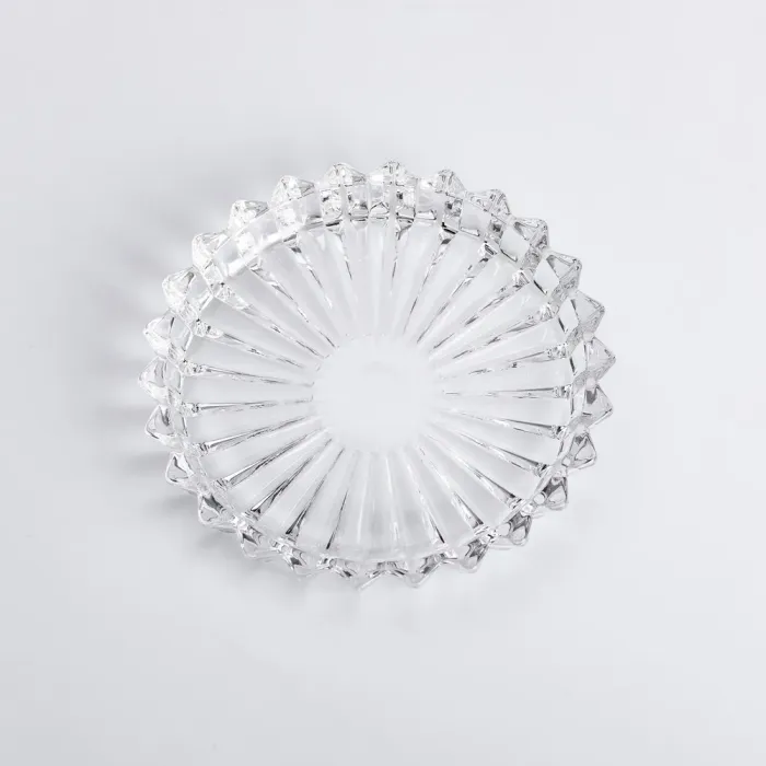 Набор из 6 тарелок для подачи по 12 см стеклянные круглые прозрачные (HP-YH-31) - изображение 3