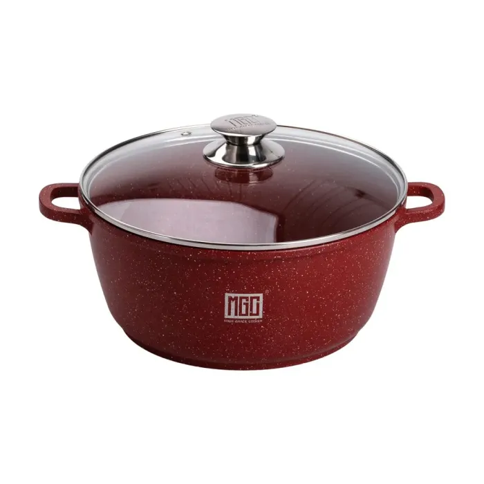 Набір із трьох алюмінієвих каструль із товстим дном та кришками з антипригарним покриттям MGC (HP-4-408) - зображення 2