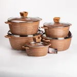 Набір каструль MGC 2,5/4/5/7/9 л з мармуровим антипригарним покриттям помаранчевий (HP-4-411CH)