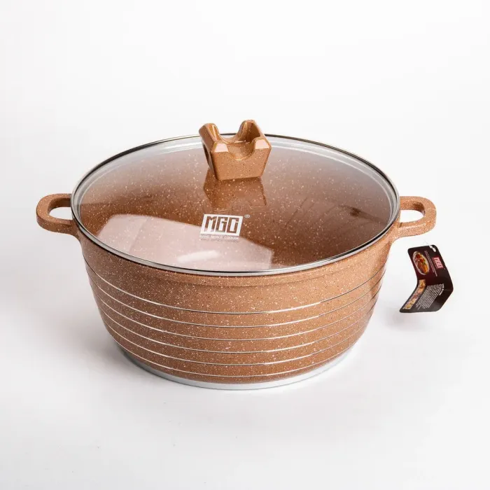 Набор кастрюль MGC 2,5/4/5/7/9 л с мраморным антипригарным оранжевым покрытием (HP-4-411CH) - изображение 2