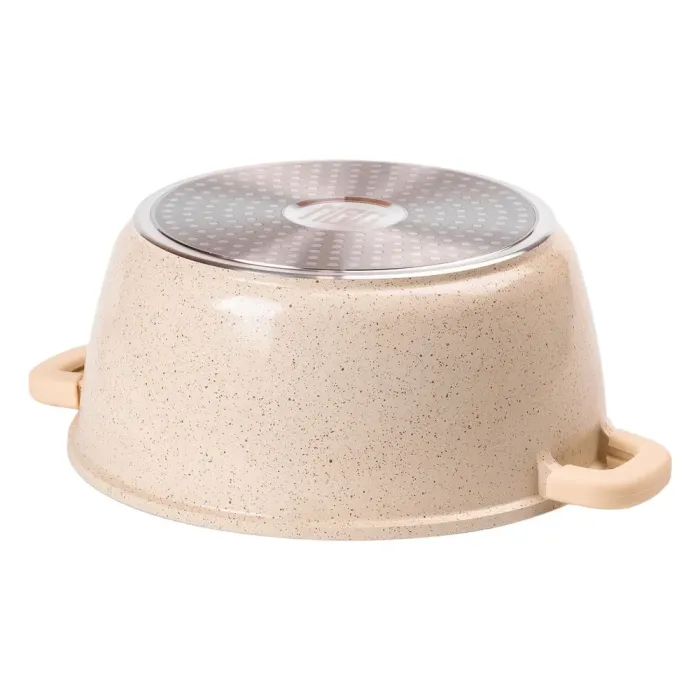 Набор кастрюль MGC 2/3/4/5/6 л с мраморным антипригарным бежевым покрытием (HP-4-407CR) - изображение 3