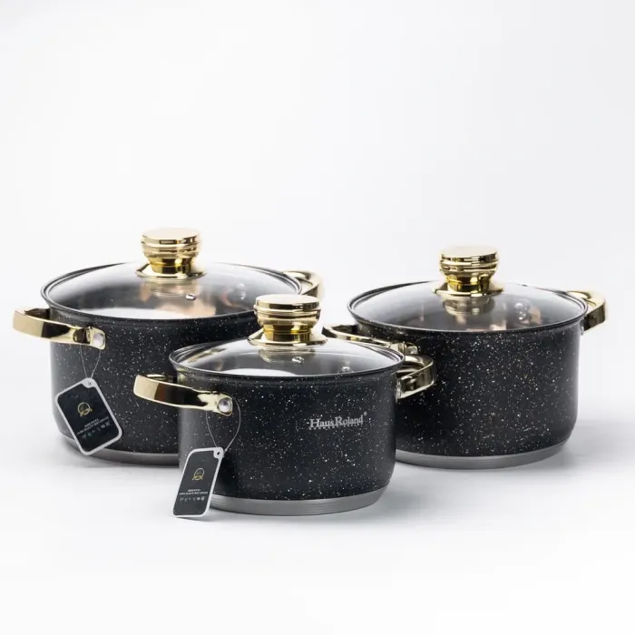 Набор кастрюль из нержавеющей стали 3 штуки с крышками 5.1(л) 3.9(л) 2.9(л) с толстым дном (HP33524) - изображение 9