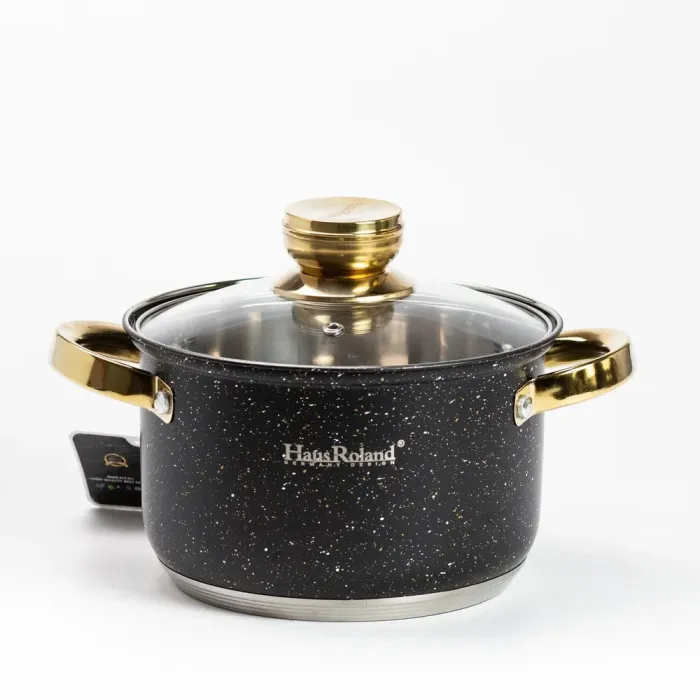 Набор кастрюль из нержавеющей стали с толстым дном 4 штуки с крышками и ручками (HP33522) - изображение 3