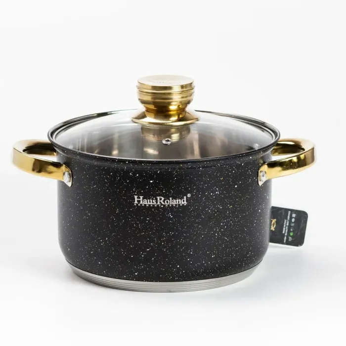 Набор кастрюль из нержавеющей стали с толстым дном 4 штуки с крышками и ручками (HP33522) - изображение 4