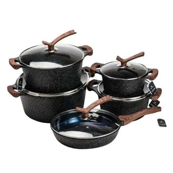 Набор кастрюль с антипригарным покрытием сковорода с крышкой из жаропрочного стекла - изображение 2