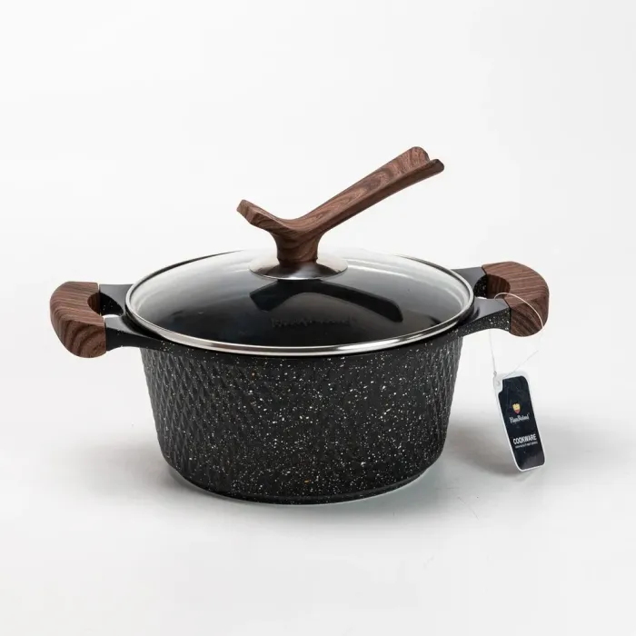 Набор кастрюль с антипригарным покрытием сковорода с крышкой из жаропрочного стекла - изображение 3