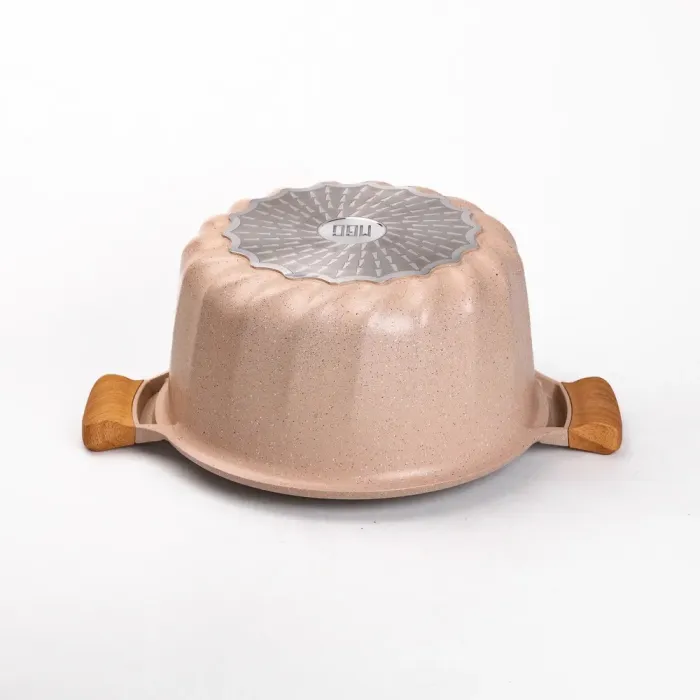 Набір із трьох каструль та сковорідок з кришками 24, 28, 32 см, товстодонне алюмінієве дно MGC (HP-4-402) - зображення 3