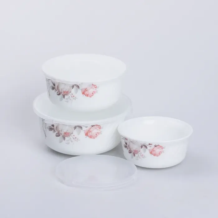 Набор керамических пищевых контейнеров 3 шт. салатники с крышками (KH6916) - изображение 2