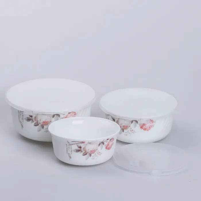 Набор керамических пищевых контейнеров 3 шт. салатники с крышками (KH6916) - изображение 6