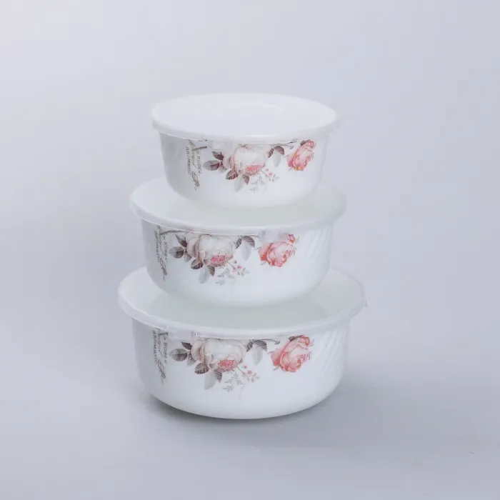 Набор керамических пищевых контейнеров 3 шт. салатники с крышками (KH6916) - изображение 9