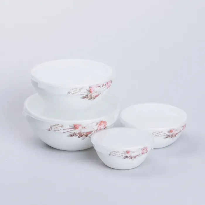 Набор керамических пищевых контейнеров 4 шт салатники с крышками (HP-7-713) - изображение 2