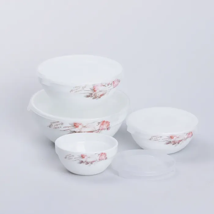 Набор керамических пищевых контейнеров 4 шт салатники с крышками (HP-7-713) - изображение 3