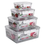 Набір контейнерів для їжі 0.7/1.7/3.3/5.7 л 4 шт з кришками на засувках HP-27-5 (HP-27-5)