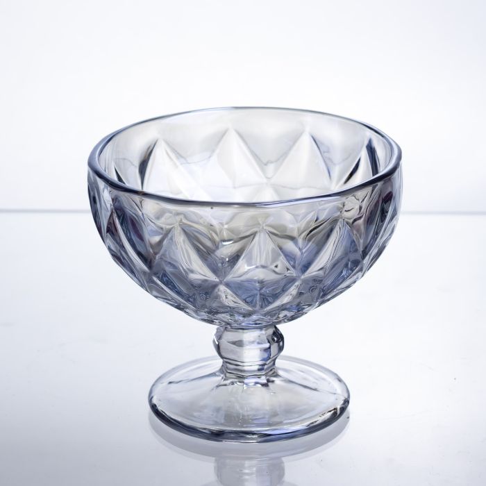 Набір креманок Diamond Blue 6 штук по 300 мл HP-19-277 прозорий для десертів йогуртів з ограненням (HP-19-277) - зображення 2