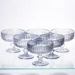 Набір креманок на ніжці 6 шт 300 (мл) Блакитний HP-19-70 (HP-19-70)
