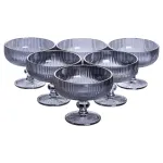 Набір креманок на ніжці 6 шт 400 (мл) скляні креманки для морозива, фруктів, десертів Сірий HP7117G (HP7117G)