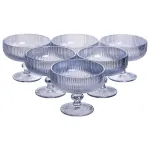 Набір креманок на ніжці 6 шт 400 (мл) скляні креманки для морозива, фруктів, десертів Сірий HP7117BL (HP7117BL)