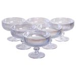 Набір креманок на ніжці 6 шт 400 (мл) скляні креманки для морозива, фруктів, десертів Сірий HP-19-7117RB (HP-19-7117RB)