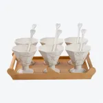 Набір з 6 креманок з ніжками, 200 мл, кераміка, для десертів, морозива та желе (HP-1220)