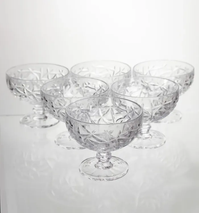 Набір креманок на ніжці 6 штук 340 мл скляні креманки для морозива жле та десертів HP-19-169 (HP-19-169) - изображение 1