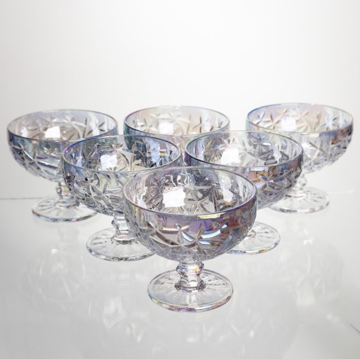 Набір креманок на ніжці 6 штук 340 мл скляні креманки для морозива желе та десертів HP-19-177 (HP-19-177) - изображение 1